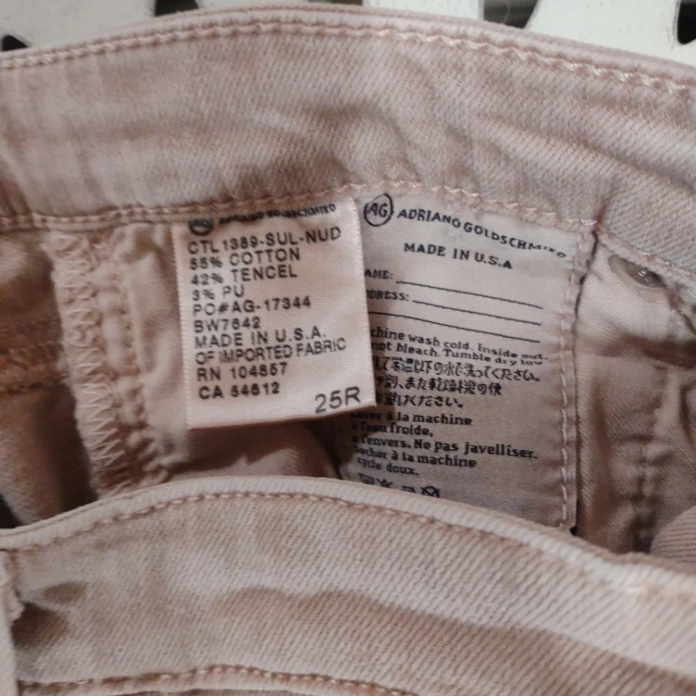 AG  Adriano Goldschmied Tan The Legging Super Skinny Ankle Denim Jean 25